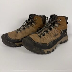 KEEN Kids Targhee IV Mid Waterproof Leather Hiking Boots Youth Size 5 Bison